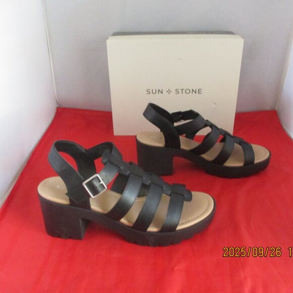 Sun + Stone Daisee Fisherman Sandals $60 - US Size 11 - Black - 1368 - Picture 1 of 11